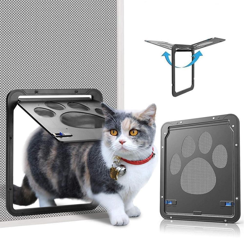 Lockable Pet Flap Screen Door Inside Door for Puppy Dog and Cat House - view 5