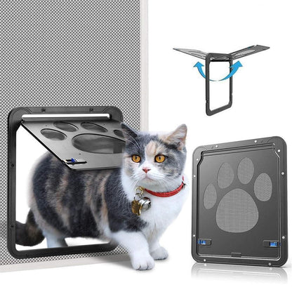 Lockable Pet Flap Screen Door Inside Door for Puppy Dog and Cat House - view 5
