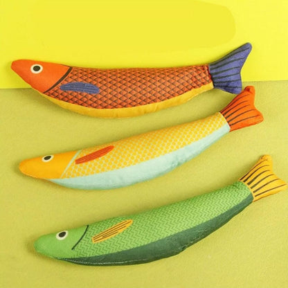 3Pcs Saury Fish Cat Toys Interactive Cat Kitten Kicker Teething Toys - view 6