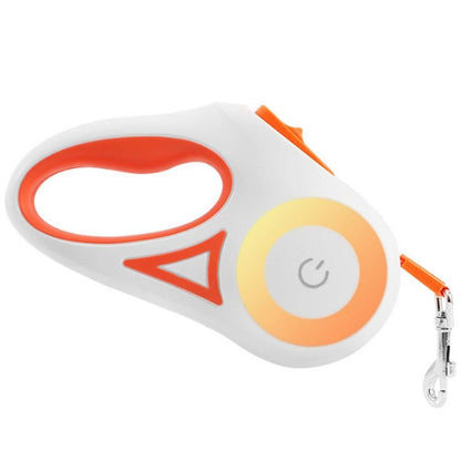 5M RGB Light Pet Leads Retractable Traction Rope Pet Cat Dog Leash Orange - view 2