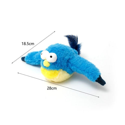 Cat Squeaky Toys Rechargeable Interactive Cat Toy Touch Activated Kitten Plush Pet Toys Blue - view 3
