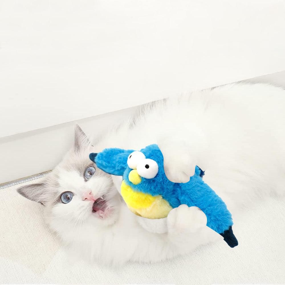 Cat Squeaky Toys Rechargeable Interactive Cat Toy Touch Activated Kitten Plush Pet Toys Blue - view 4
