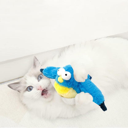 Cat Squeaky Toys Rechargeable Interactive Cat Toy Touch Activated Kitten Plush Pet Toys Blue - view 4