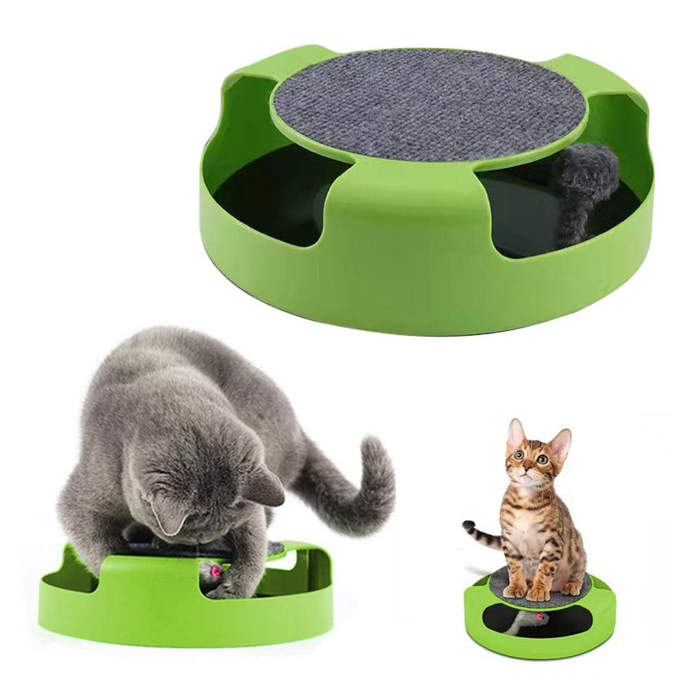 Pet Cat Catch Mouse Interactive Toy Cat Scratch Board Toy with Felt Scratching Claw Mat - view 2