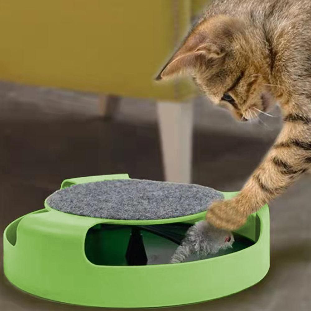 Pet Cat Catch Mouse Interactive Toy Cat Scratch Board Toy with Felt Scratching Claw Mat - view 4