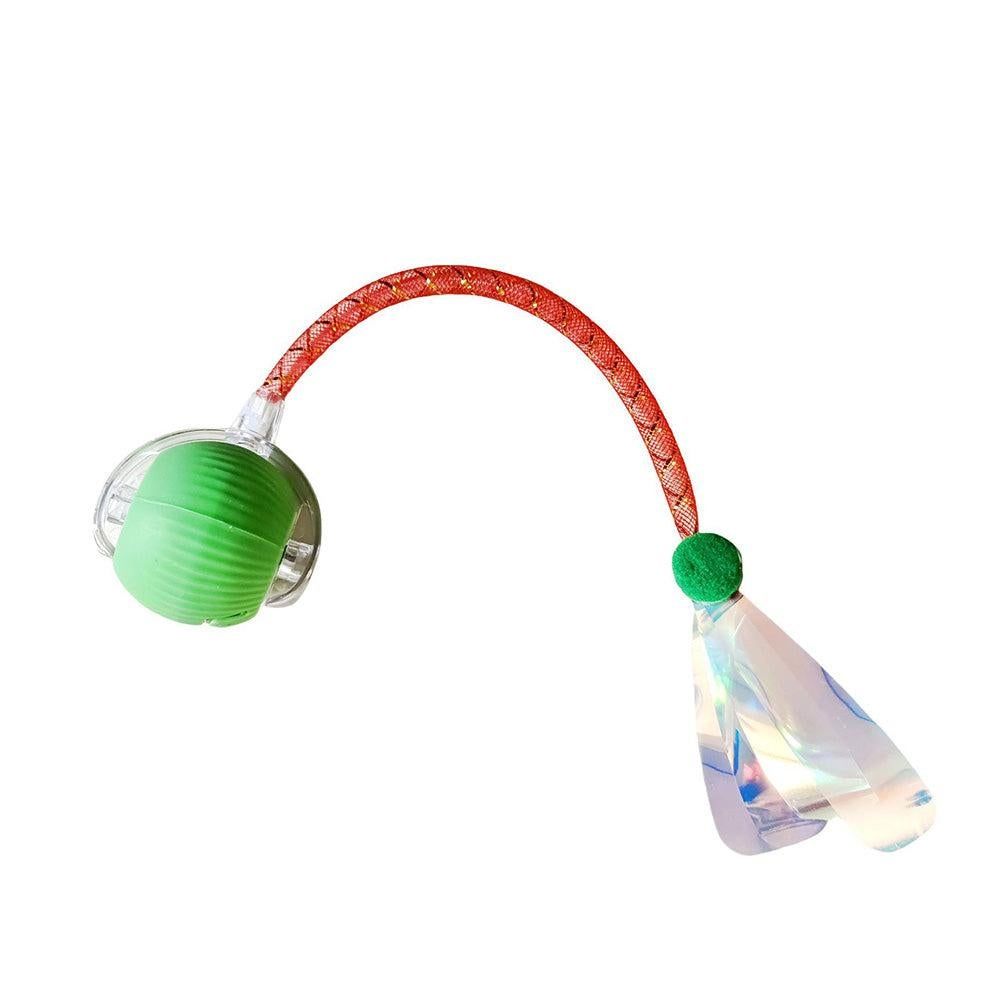 Interactive Cat Toy Moving Cat Ball with Dragonfly Tail Indoor Auto-Turn Cat Toy Green - view 4
