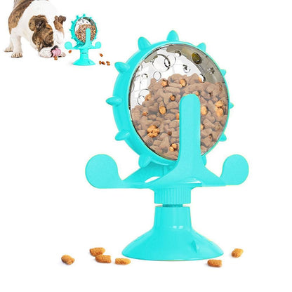 Interactive Pet Treats Dispenser Toy 360 Degrees Rotating Windmill Toy Slow Dog Cat Feeder Green - view 6