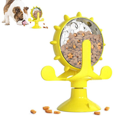Interactive Pet Treats Dispenser Toy 360 Degrees Rotating Windmill Toy Slow Dog Cat Feeder Green - view 7