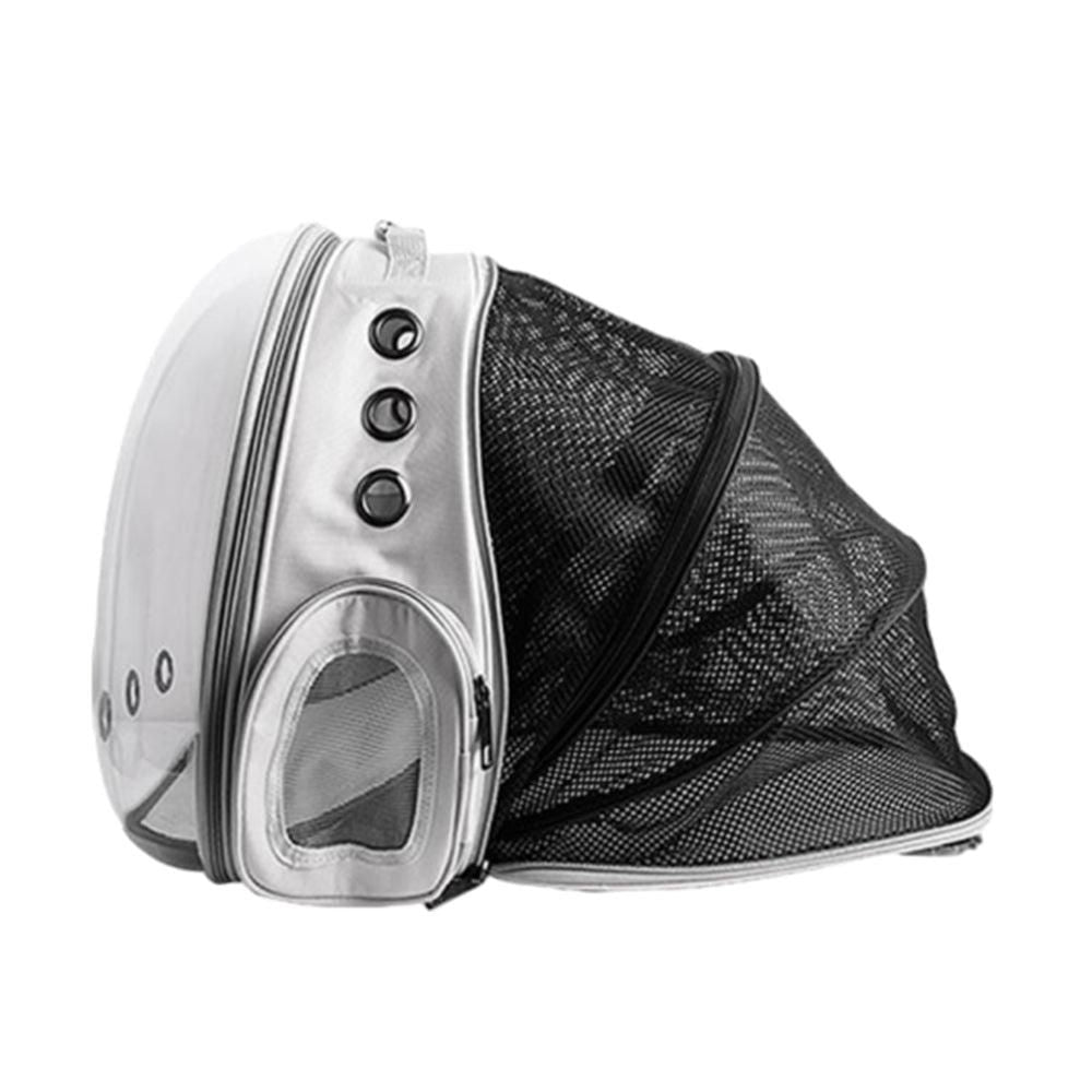 Expandable Travel Cat Backpack Carrier Polarized Tinted Bubble Window Pet Backpack Grey - view 2