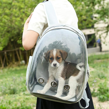 Expandable Travel Cat Backpack Carrier Polarized Tinted Bubble Window Pet Backpack Grey - view 5