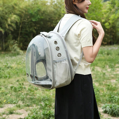 Expandable Travel Cat Backpack Carrier Polarized Tinted Bubble Window Pet Backpack Grey - view 6