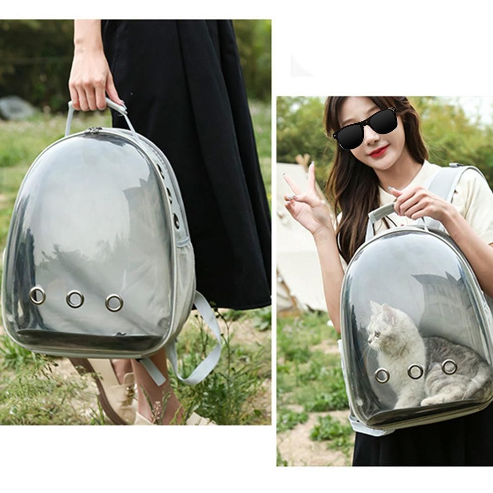 Expandable Travel Cat Backpack Carrier Polarized Tinted Bubble Window Pet Backpack Grey - view 7