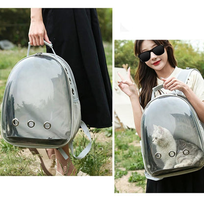 Expandable Travel Cat Backpack Carrier Polarized Tinted Bubble Window Pet Backpack Grey - view 7