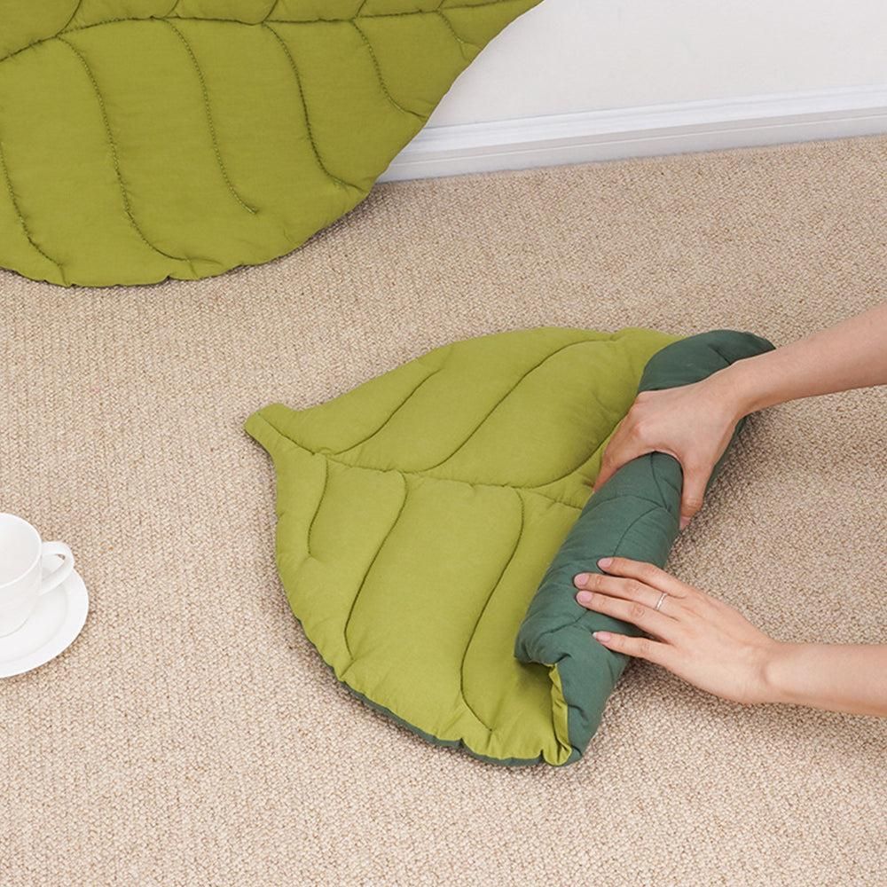 Double-Sided Available Pet Mattress Pad Leaf Shape Puppy Cat Bed Mat Style 1 - view 2