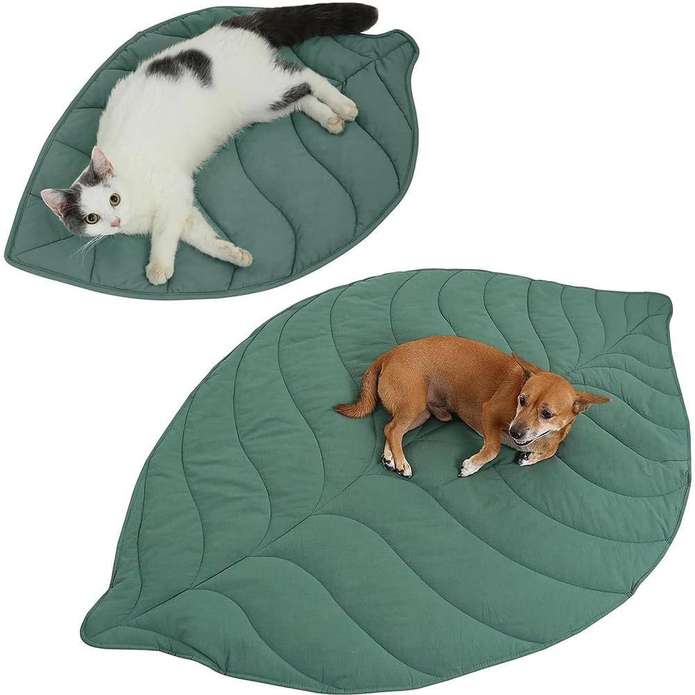 Double-Sided Available Pet Mattress Pad Leaf Shape Puppy Cat Bed Mat Style 1 - view 3