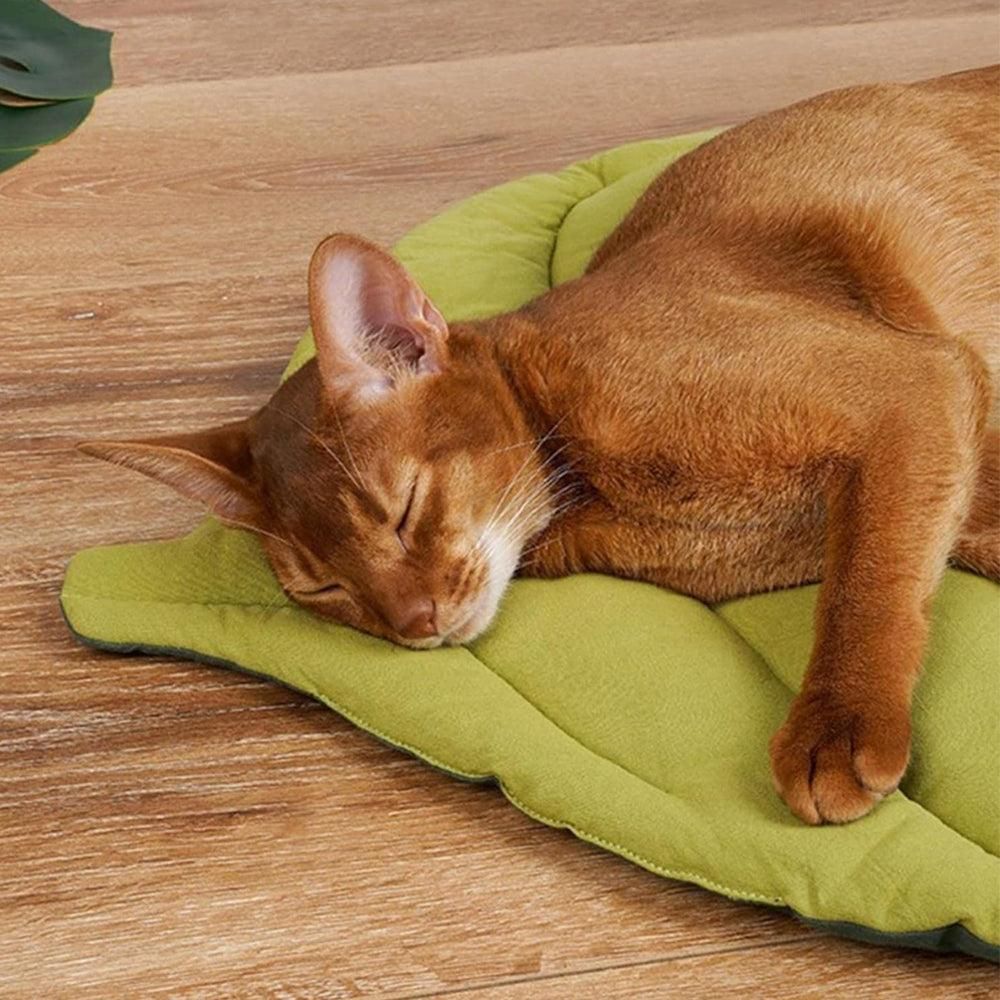 Double-Sided Available Pet Mattress Pad Leaf Shape Puppy Cat Bed Mat Style 1 - view 5