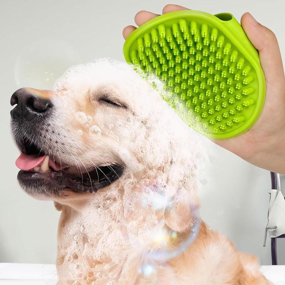 2PCS Pet Grooming Brushes Deshedding Bath Brush for Dogs Cats & Horses Green - view 8