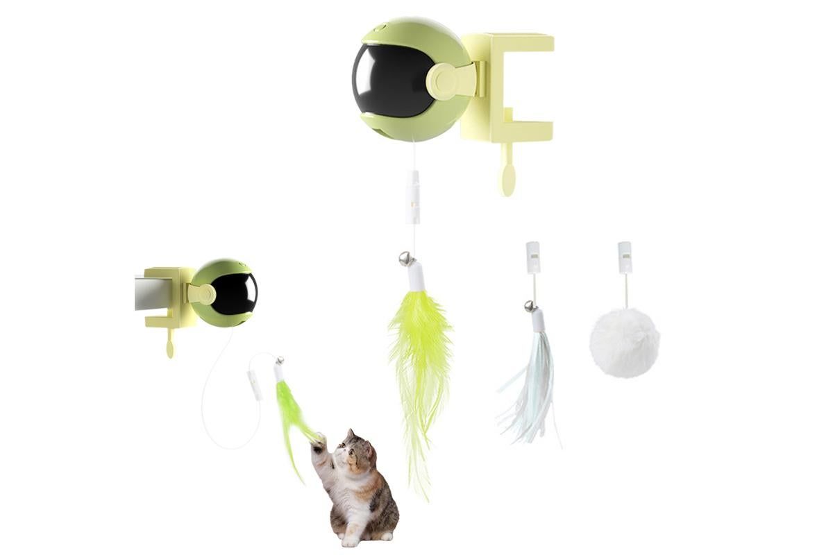Electric Interactive Cat Toys Automatic Lifting Cat Teaser Toys Set Green - view 8
