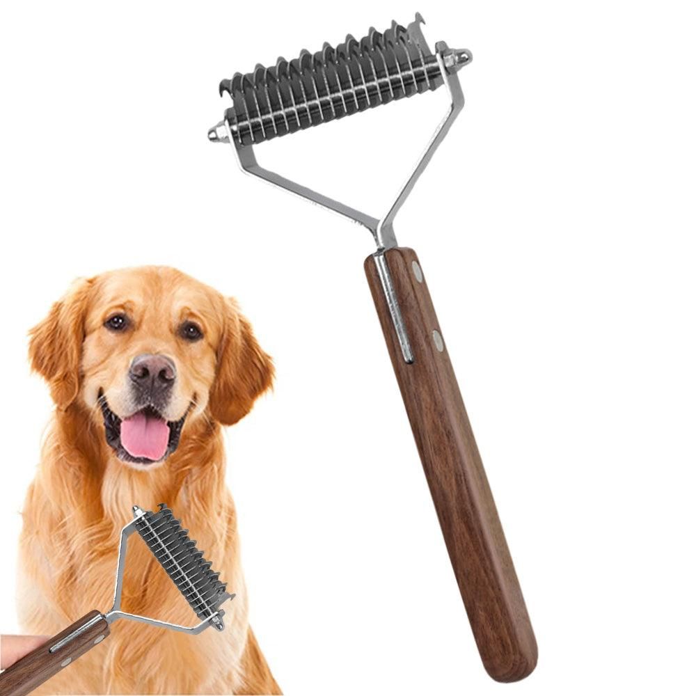 Large 2-Sided Undercoat Rake for Dogs & Cats Pet Grooming Dematting Brush - view 7