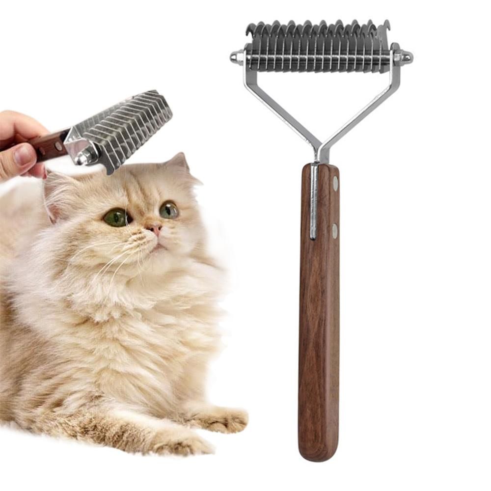 Large 2-Sided Undercoat Rake for Dogs & Cats Pet Grooming Dematting Brush - view 8