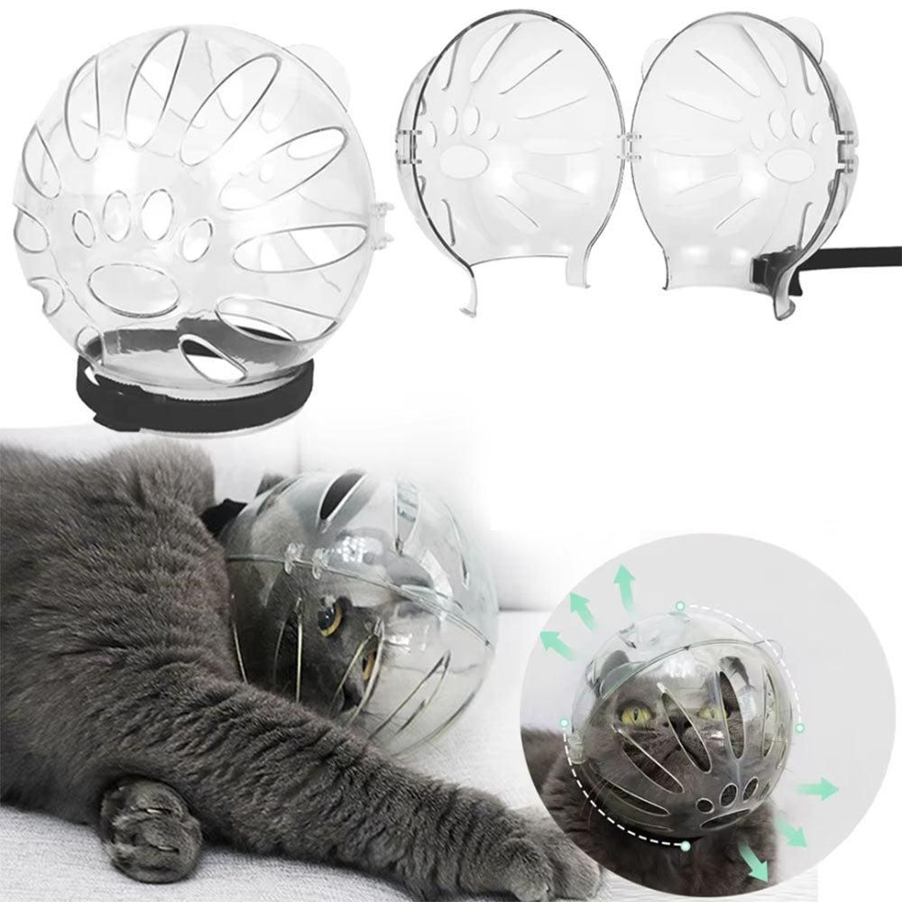Transparent Cat Hood Astronaut Helmet Muzzle Mask Preventing Biting and Licking - Small - view 7