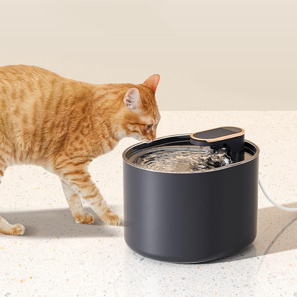 Pet Water Fountain Cat Dog Automatic Electric Drinking Dispenser with Red Light Indicator Black - view 5