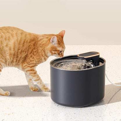 Pet Water Fountain Cat Dog Automatic Electric Drinking Dispenser with Red Light Indicator Black - view 5