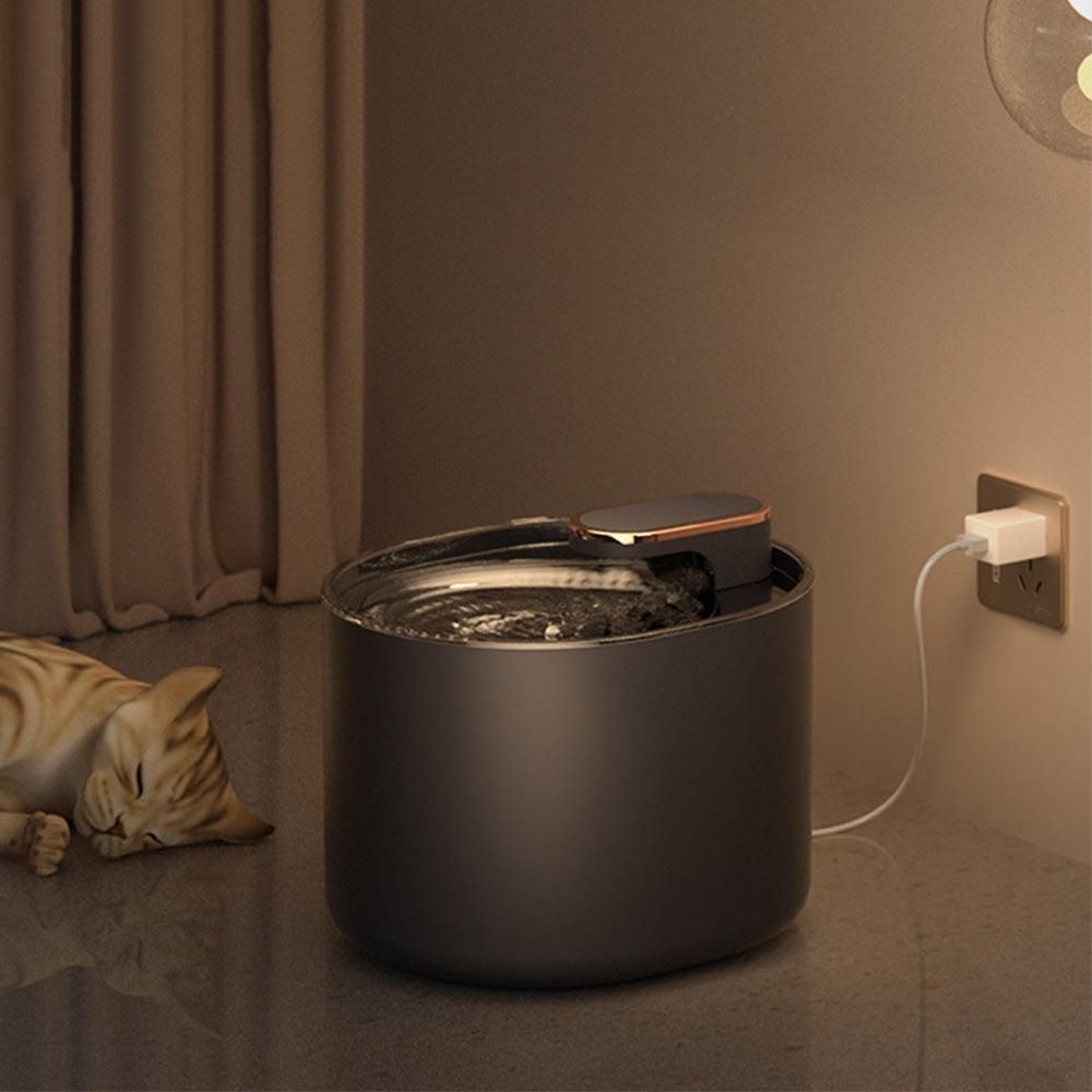 Pet Water Fountain Cat Dog Automatic Electric Drinking Dispenser with Red Light Indicator Black - view 7