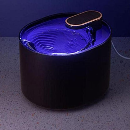 Pet Water Fountain Cat Dog Automatic Electric Drinking Dispenser with Red Light Indicator Black - view 9