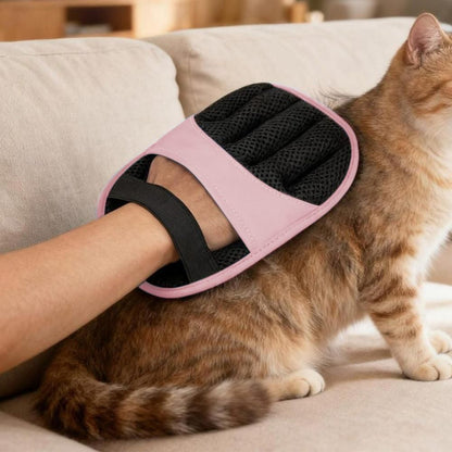 Electrostatic Pet Hair Remover Gloves Reusable Pink - view 3