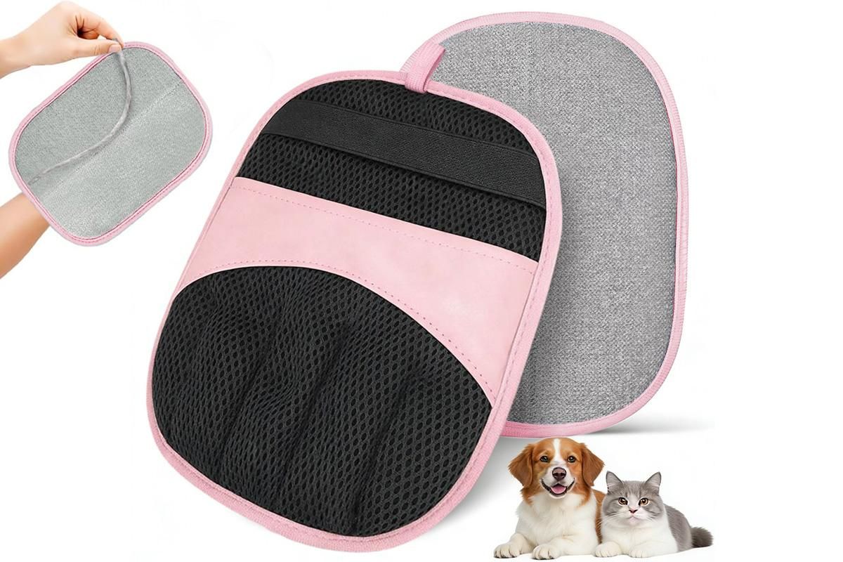 Electrostatic Pet Hair Remover Gloves Reusable Pink - view 8