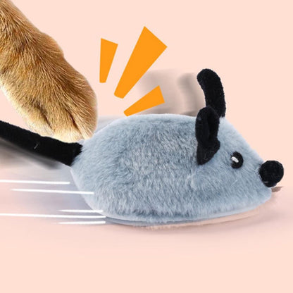 Squeaky Escaping Mouse Toy Light-up Auto Moving Rechargeable Interactive Cat Toy Grey - view 2