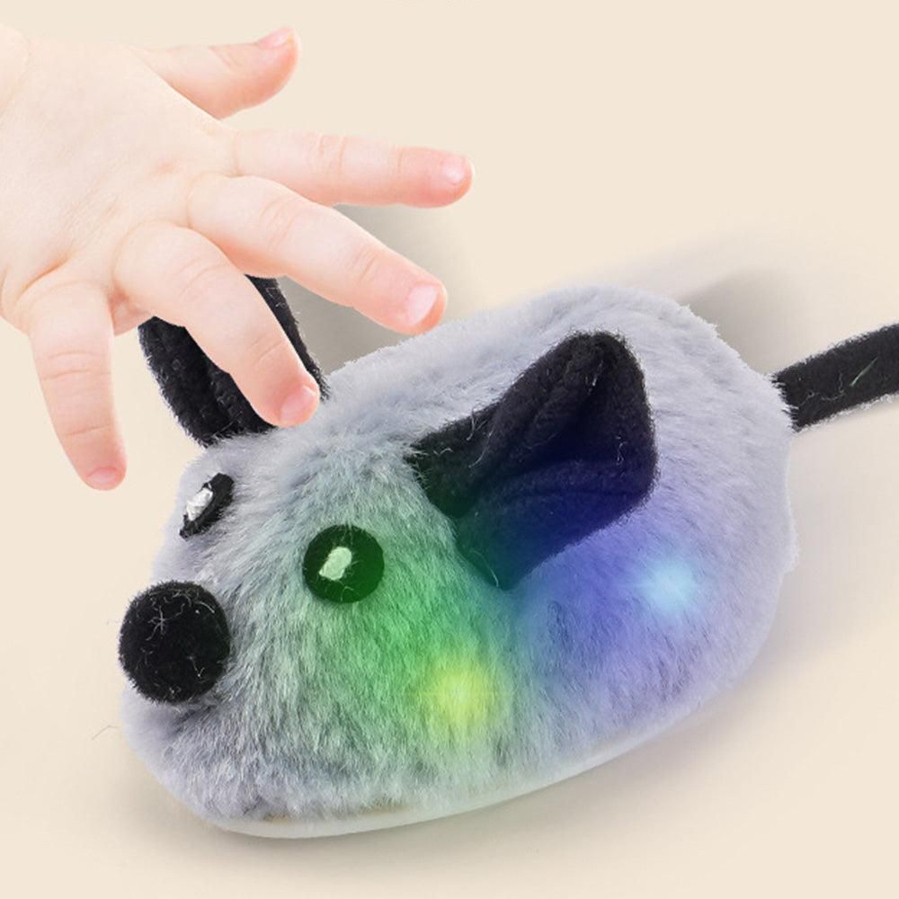 Squeaky Escaping Mouse Toy Light-up Auto Moving Rechargeable Interactive Cat Toy Grey - view 4