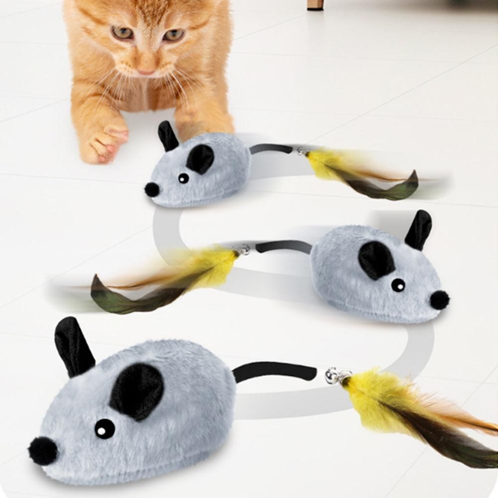Squeaky Escaping Mouse Toy Light-up Auto Moving Rechargeable Interactive Cat Toy Grey - view 5