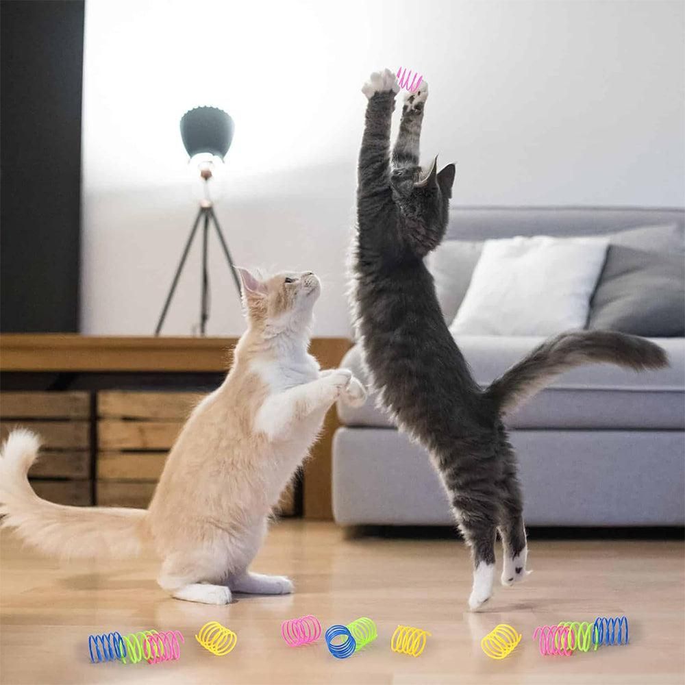 40Pcs Cat Spring Toys Colorful Cat Spiral Bouncy Toys Interactive Toys for Cats and Kittens - view 2