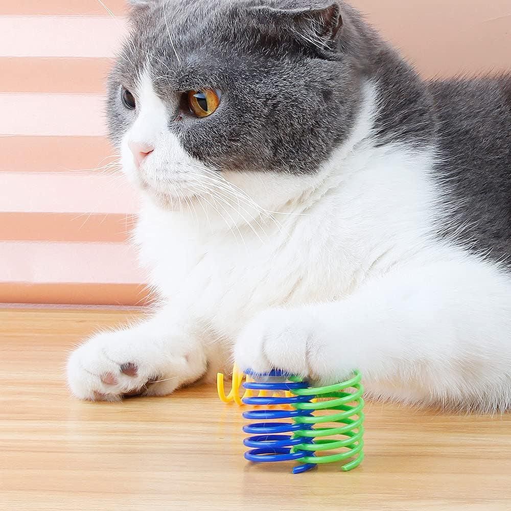 40Pcs Cat Spring Toys Colorful Cat Spiral Bouncy Toys Interactive Toys for Cats and Kittens - view 7
