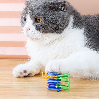 40Pcs Cat Spring Toys Colorful Cat Spiral Bouncy Toys Interactive Toys for Cats and Kittens - view 7