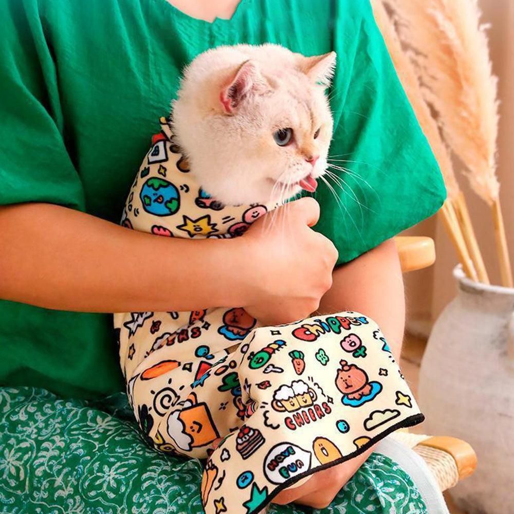 Anti-Escape Cat Grooming Wrap Mat Anti-Scratch Calming Wrap for Pet Nail Clipping Multifunctional Pet Mat - M - view 2