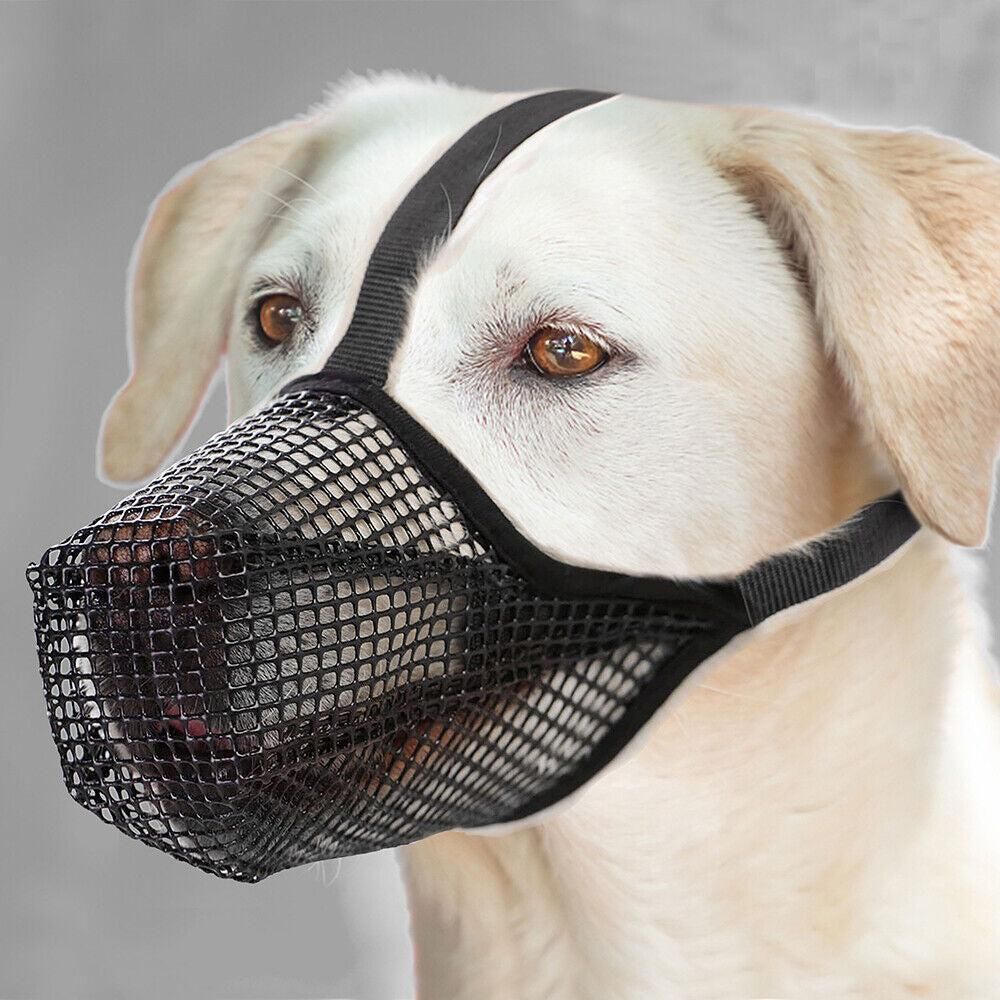 Soft Mesh Covered Dog Muzzle with Adjustable Straps Anti-Biting Breathable Pet Muzzle XL - view 2