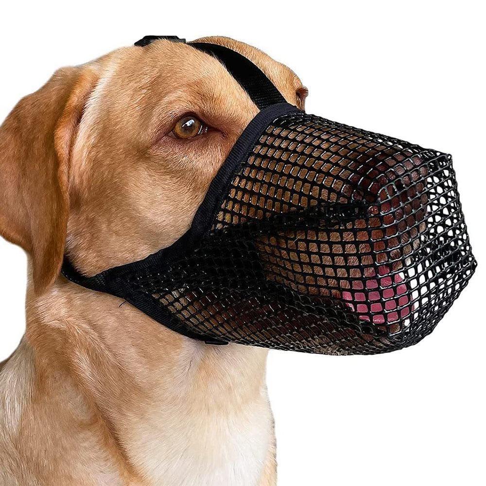 Soft Mesh Covered Dog Muzzle with Adjustable Straps Anti-Biting Breathable Pet Muzzle XL - view 3