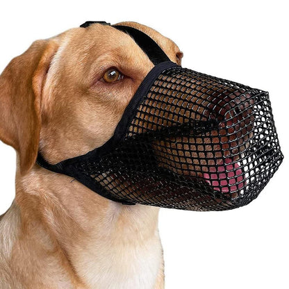 Soft Mesh Covered Dog Muzzle with Adjustable Straps Anti-Biting Breathable Pet Muzzle XL - view 3