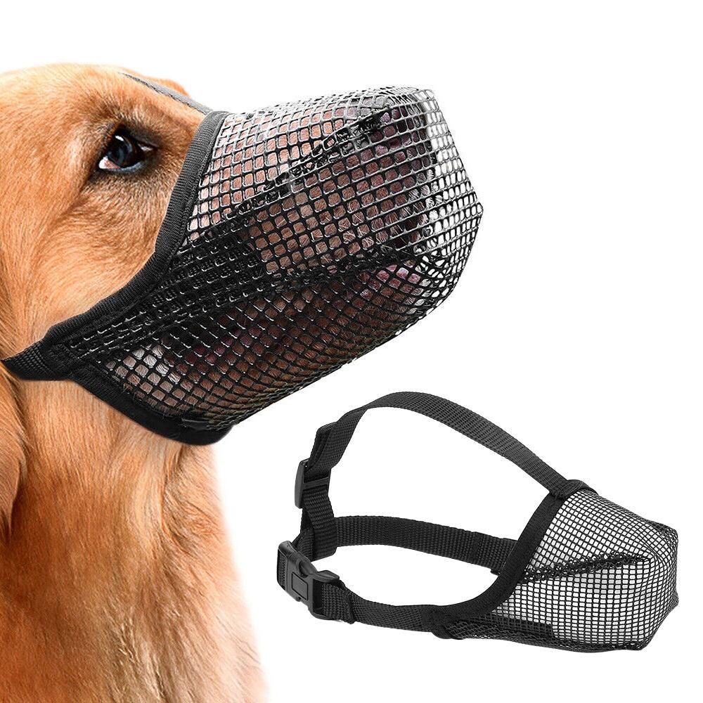 Soft Mesh Covered Dog Muzzle with Adjustable Straps Anti-Biting Breathable Pet Muzzle XL - view 10