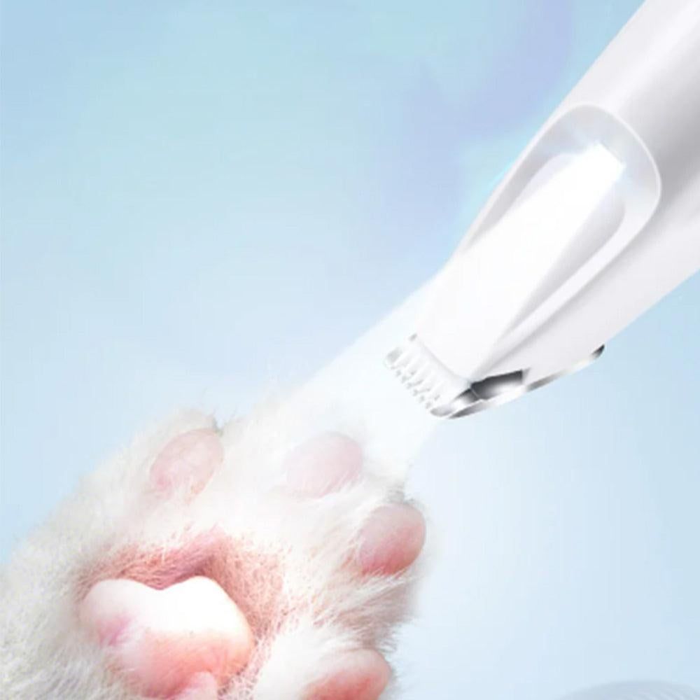 Dog Paw Trimmer with LED Light Rechargeable Pet Hair Clippers for Small Dogs Cats White - view 2