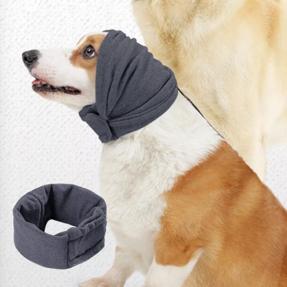 Dog Calming Ear Wraps Ear Protection Cover Pet Dog Head Muff Dark Gray - S - view 3