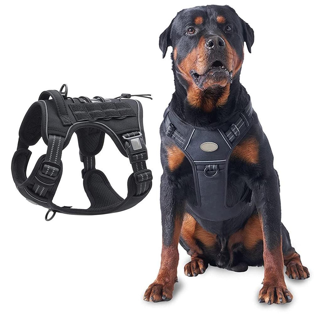 No-Pull Training Dog Harness Adjustable Reflective Pet Training Vest Easy Control M -Black - view 4