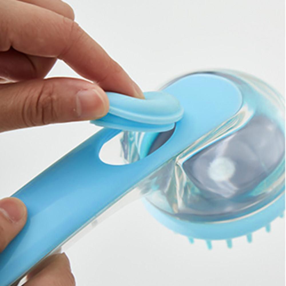 2-in-1 Pet Bath Brush with Built-in Shampoo Dispenser Dog Shampoo Bubble Maker Dog Cat Bathing Grooming Tool Blue - view 4