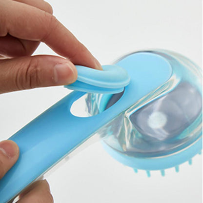 2-in-1 Pet Bath Brush with Built-in Shampoo Dispenser Dog Shampoo Bubble Maker Dog Cat Bathing Grooming Tool Blue - view 4