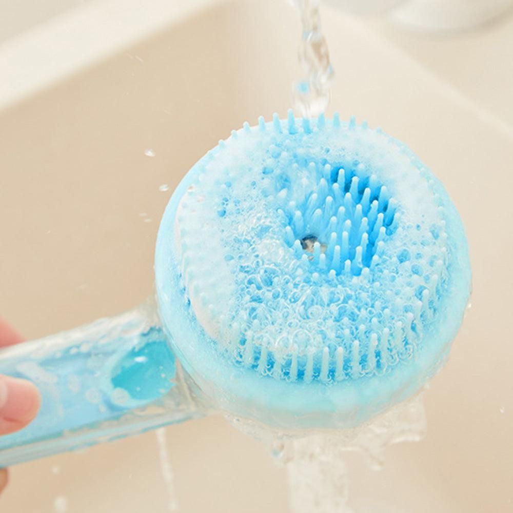 2-in-1 Pet Bath Brush with Built-in Shampoo Dispenser Dog Shampoo Bubble Maker Dog Cat Bathing Grooming Tool Blue - view 6