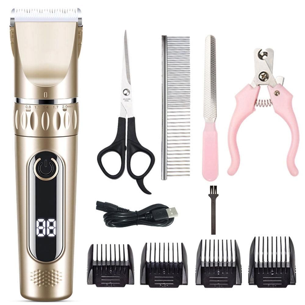 Electric Dog Cat Grooming Kit Cordless Pet Hair Shaver Scissors Clippers Trimmer White - view 6