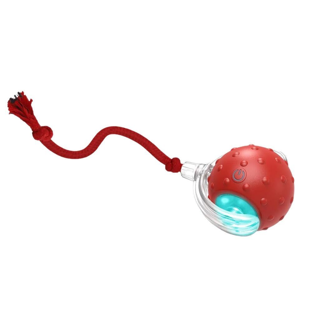 Motion Activate Interactive Cat Toy Rechargeable Smart Rolling Ball with Rope Red - view 2